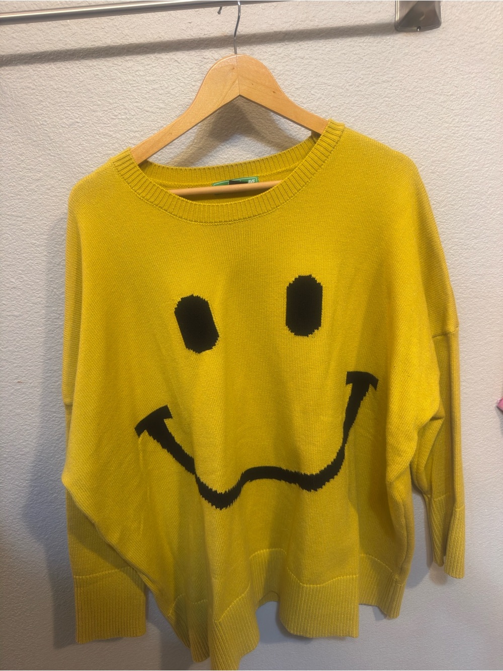 Women's Yellow Smiley Face Pullover Sweater